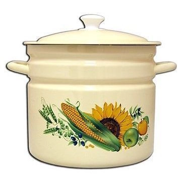 Кастрюля 10л эмаль слон.кость с рис. цилиндрическая борт. 41804-222/6-У (2)
