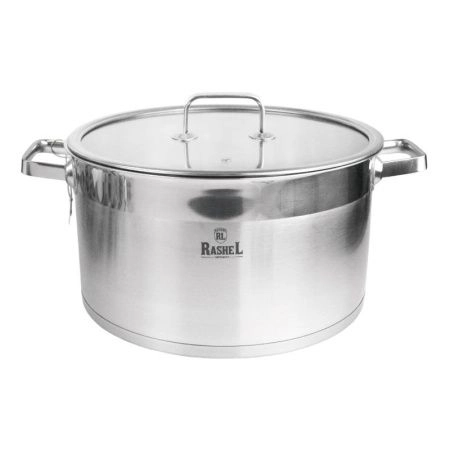 Кастрюля 9л нерж.сталь ВИКТОРИЯ со стекл.крышкой 28*16см R-900w (4)