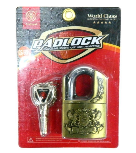 Замок навесной металл 50мм бронзовый на блистере SECURITY LOCK JC-2024 (48)
