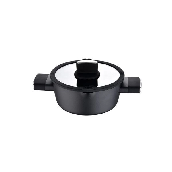 Кастрюля 2л алюминий АП Ion Plus BERGNER со стекл.крышкой 20см арт.BG-35910-BK (6)