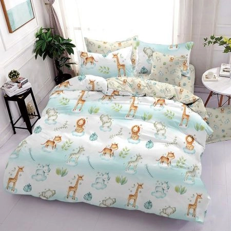 КПБ 1,5сп поплин 100% хлопок Lime Time TEENS (пр.150*220, под.145*215, нав.70*70) рис. Африка