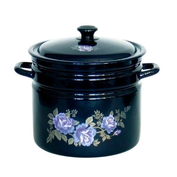 Кастрюля 10л эмаль цилиндрическая борт. бостон с рис. 41815-223/6 (2)