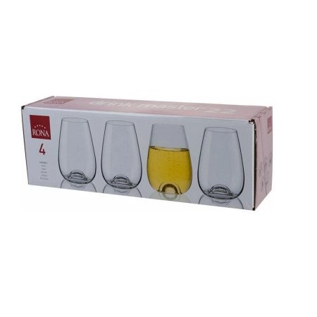 Стаканы набор 4шт 220мл стекло RONA DRINK MASTER (12)