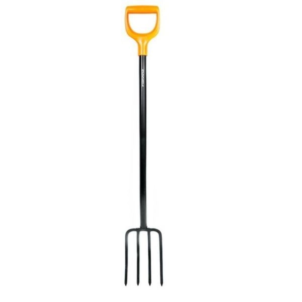 Вилы садовые с черенком нерж.сталь/пластик Fiskars SolidTM (4 )