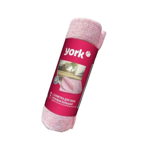 Салфетка для пола 60*75см хлопок розовая в рулоне YORK 220г/м2 (30)