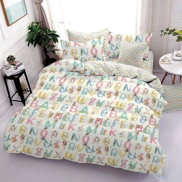 КПБ 1,5сп поплин 100% хлопок Lime Time TEENS (пр.150*220, под.145*215, нав.70*70) рис. Алфавит
