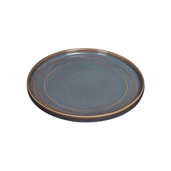 Тарелка мелкая 22cм фарфор TERRA сине-коричневый с бортами [10985] (6)