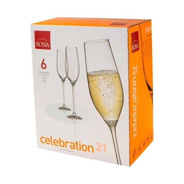 Бокалы для шампанского набор 6шт 210мл стекло RONA CELEBRATION (8)