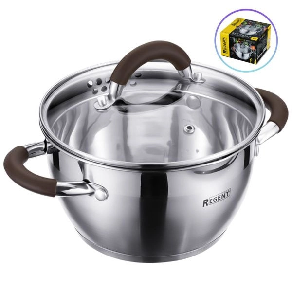 Кастрюля 5л нерж.сталь Linea Truffle со стекл.крышкой 24*13,5см (6)
