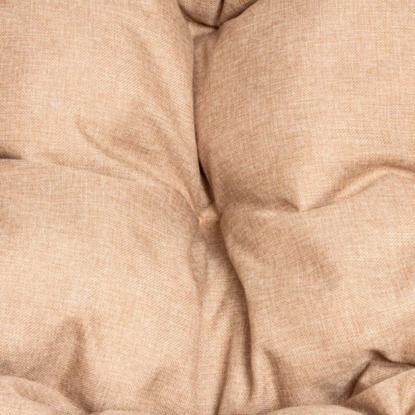 Кресло подвесное ДОБРЫНЯ Home с ротангом 180*145*190см металл бежевое, Лен подушка (max нагр.200кг)