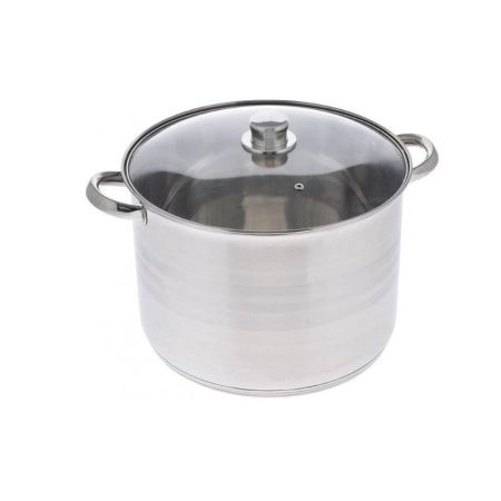 Кастрюля 15,5л нерж.сталь со стекл.крышкой 30*23см арт.5406 (4)