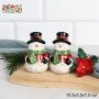 Набор для специй керамика 2пр (солонка, перечница) 10,5*5,5*7,5см Снеговики 249219-8 (72)