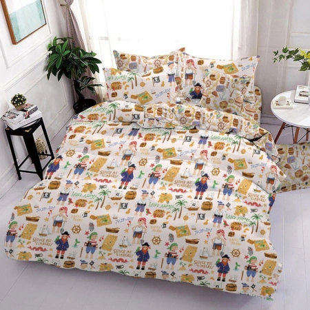 КПБ 1,5сп поплин 100% хлопок Lime Time TEENS (пр.150*220, под.145*215, нав.70*70) рис. Пираты