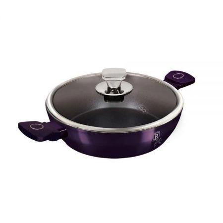 Жаровня 3,8л алюминий АП Purple Eclips со стекл.крышкой 28см индукция (6)