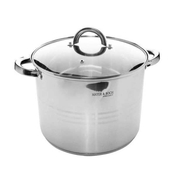 Кастрюля 13л нерж.сталь со стекл.корышкой 21см MB30700 (2)