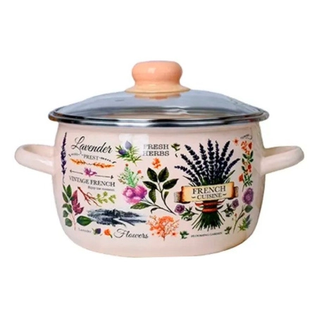 Кастрюля 3л эмаль ЭДЕМ сферическая ТМ Appetite 1RC181S (6)
