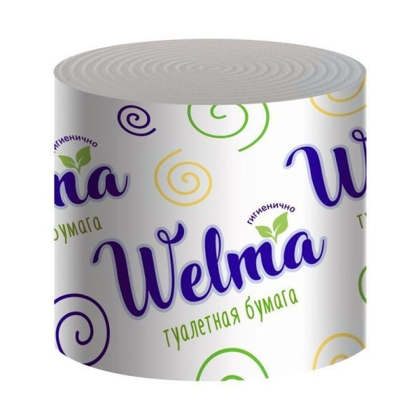 Бумага туалетная WELMA однослойная эконом 50м (1/48)