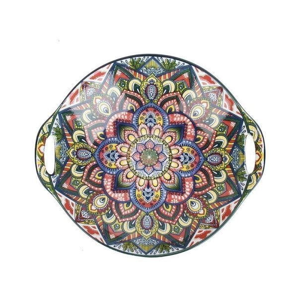 Блюдо с ручками 23,5*20*4,5см фарфор ARABESQUE синий (36)