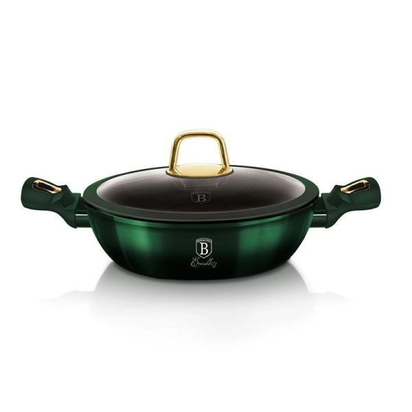 Жаровня 3,8л алюминий  Emerald Collection с крышкой 28см (6)