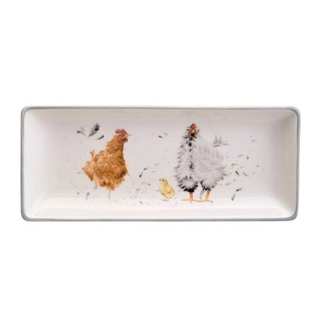 Блюдо 28*12*3см керамика FUNNY HENS (32)