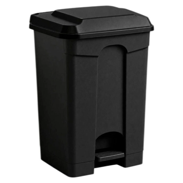 Бак для мусора с педалью 40л черный 39,5*41*49см (1)