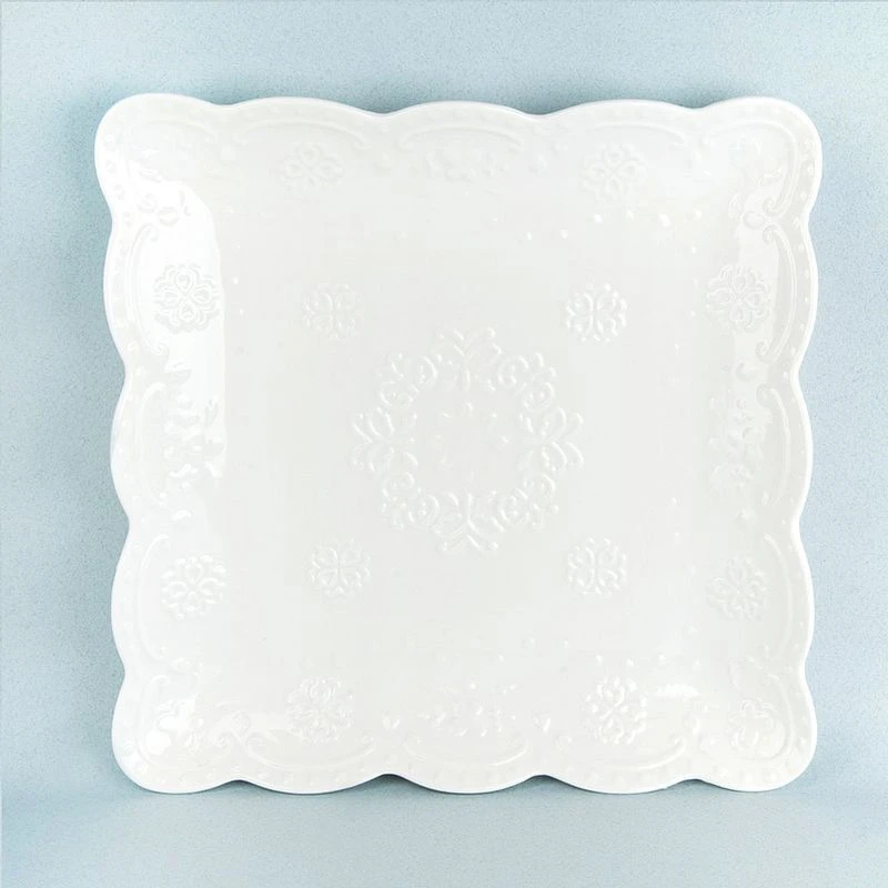 Блюдо 25,5*25,5*3,5см фарфор МАРШМЕЛЛОУ квадратное  (5/20)