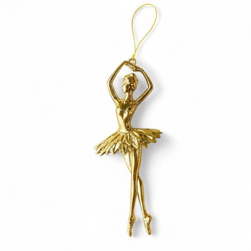 Игрушка новогодняя на елку БАЛЕРИНА 15*7см лимонное золото LF-7756G/JC-16250 (600)