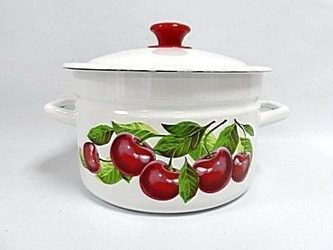 Кастрюля 5л эмаль белая с декором 41804-162/6 (6)