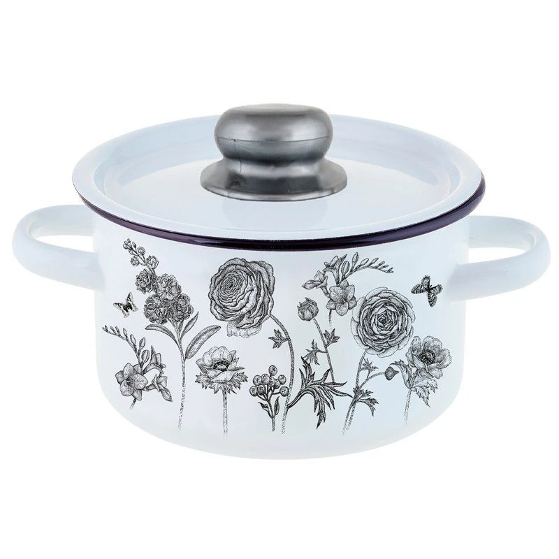 Кастрюля 1,5л эмаль ЛЮБЛЮ ТЕБЯ цилиндрическая ТМ Appetite 1с15с/1 (8)