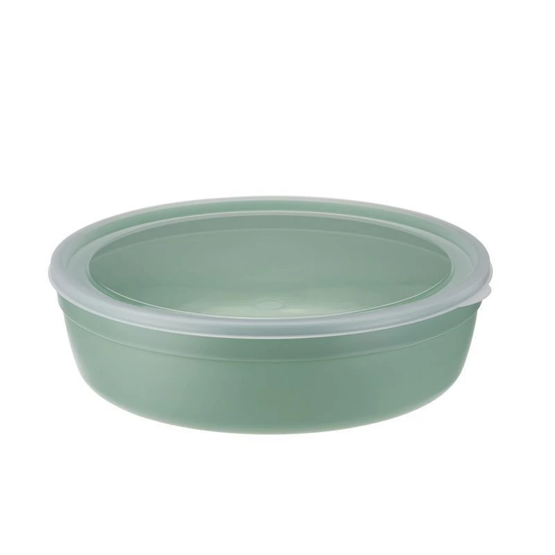 Миска 2,8л пластик Фисташковый с крышкой (12)