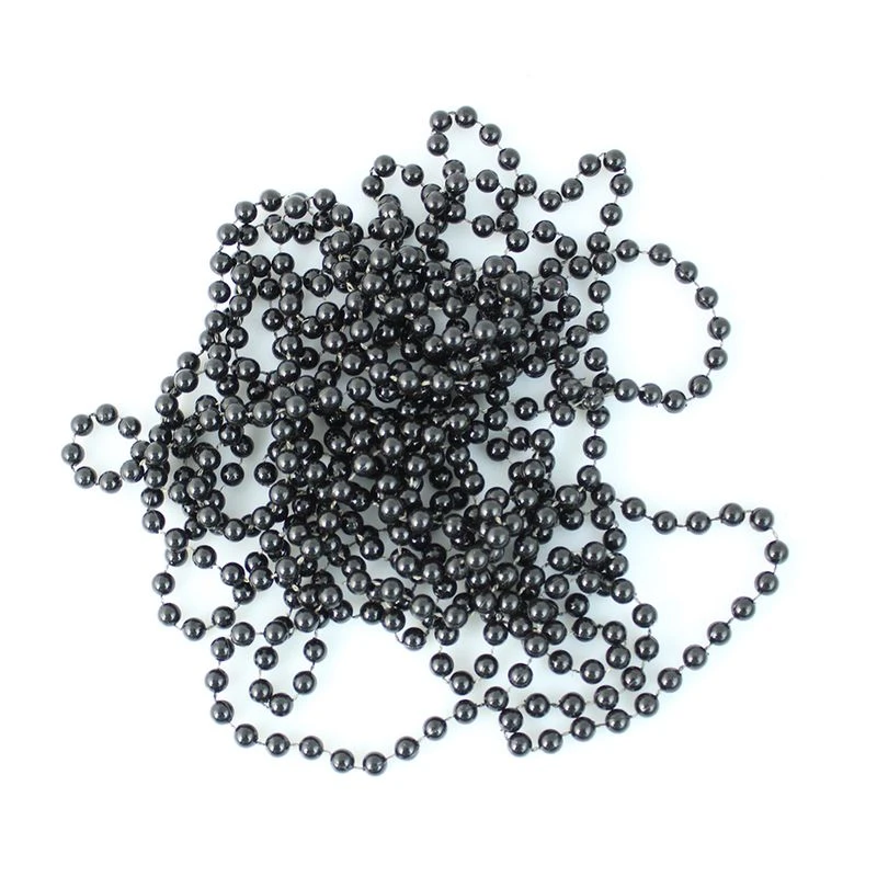 Украшение новогоднее Бусы ШАРИКИ 5м d6мм пластик черные JC-14984 (144)