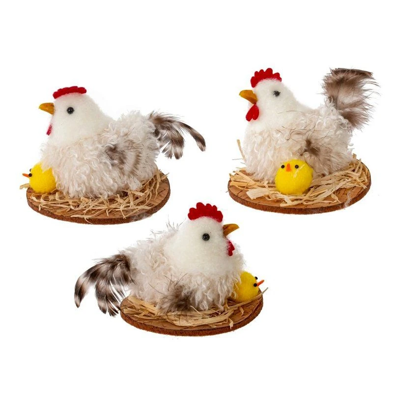 Фигурка декоративная Курица 8*8*6см, 3 вида (12/240)