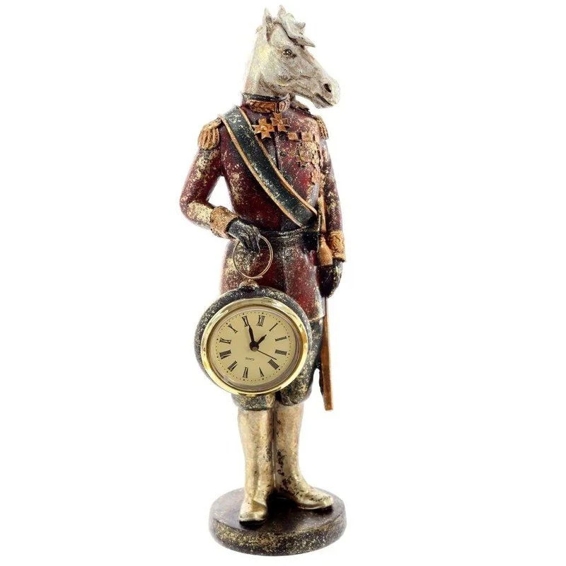 Фигурка Лошадь с часами D5см (LR44x1) L10,5 W8 H31,5 см