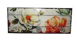 Вешалка 3 крючка металл/дерево 30*12см HS-36322