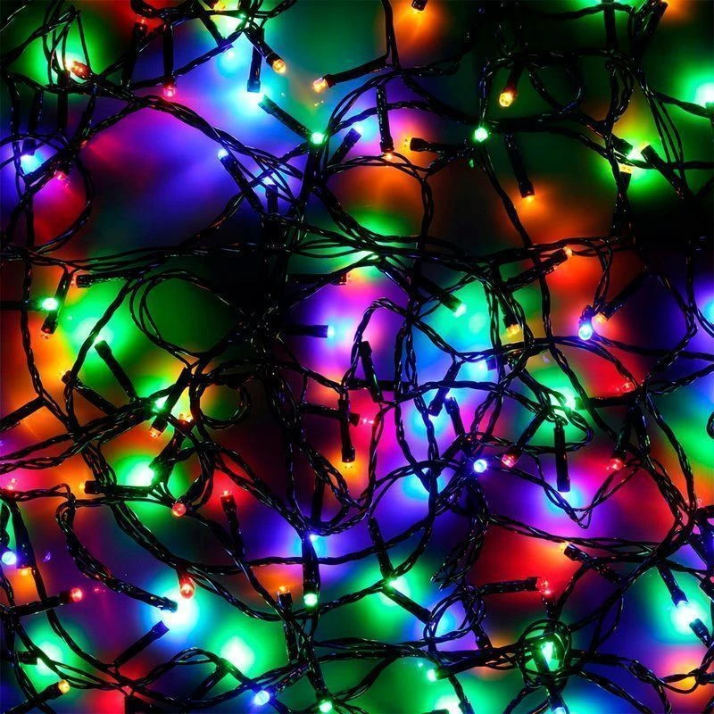 Гирлянда эл 14м 180 LED вьюн мультицвет 8 реж ПВХ черный 220В СНОУ БУМ