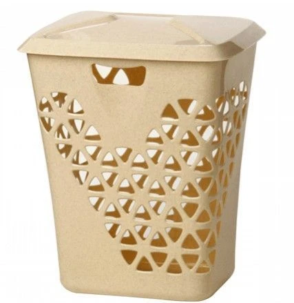 Корзина для белья 60л 37*55*47см пластик ВЕНЕЦИЯ Бежевый мрамор (6)