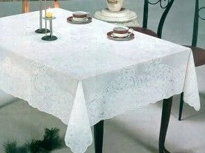 Скатерть 43*55 (110*140) ПВХ EMBOSSED белая FC-101 (60)