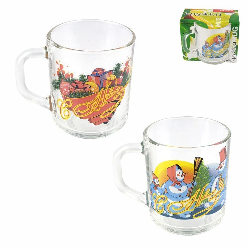 Кружка стекло 200мл НОВЫЙ ГОД (20)