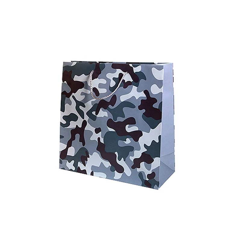 Пакет бумажный 27*27*11см квадратный Милитари 19/545 (12/144)