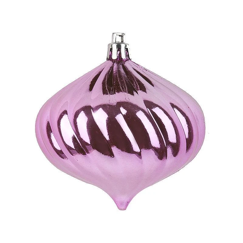 Игрушка новогодняя на елку Розовый ВОЛЧОК 8см пластик (216)