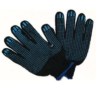 Перчатки рабочие х/б с ПВХ (4-х ниточные, 10кл.) черные (300)