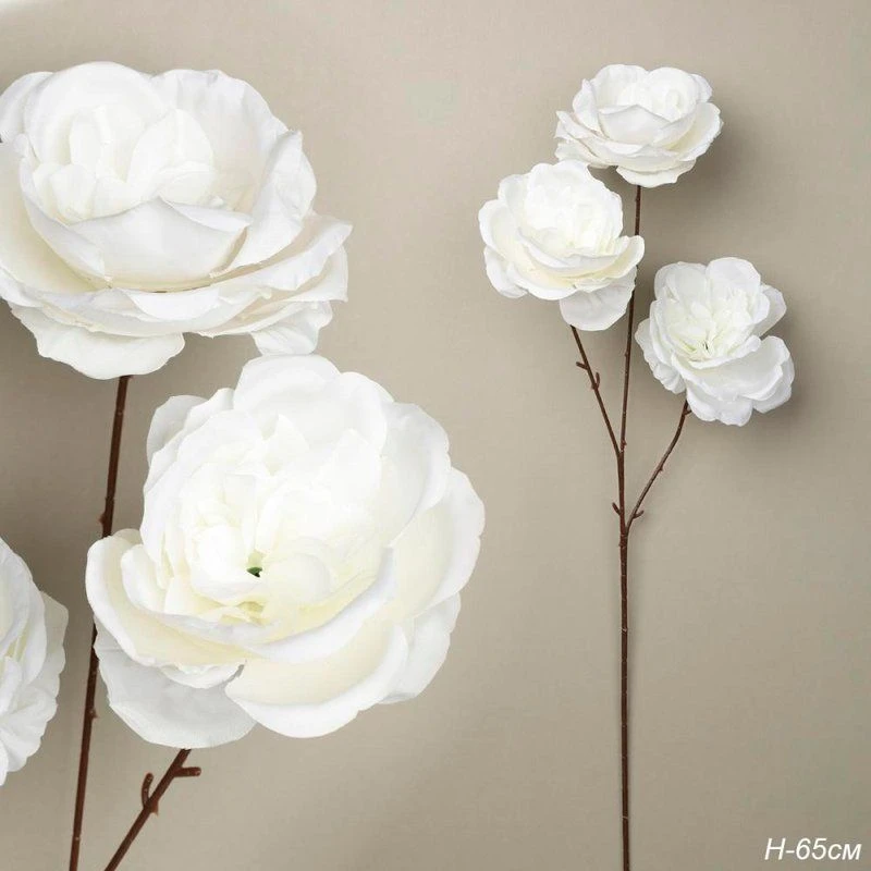 Цветы искусственные 3 белых бутона 66см ZHQ-12 (200)