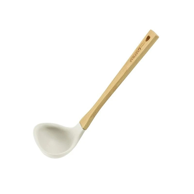 Половник 28*9*6см бамбук/силикон белый M04-165-W (6)