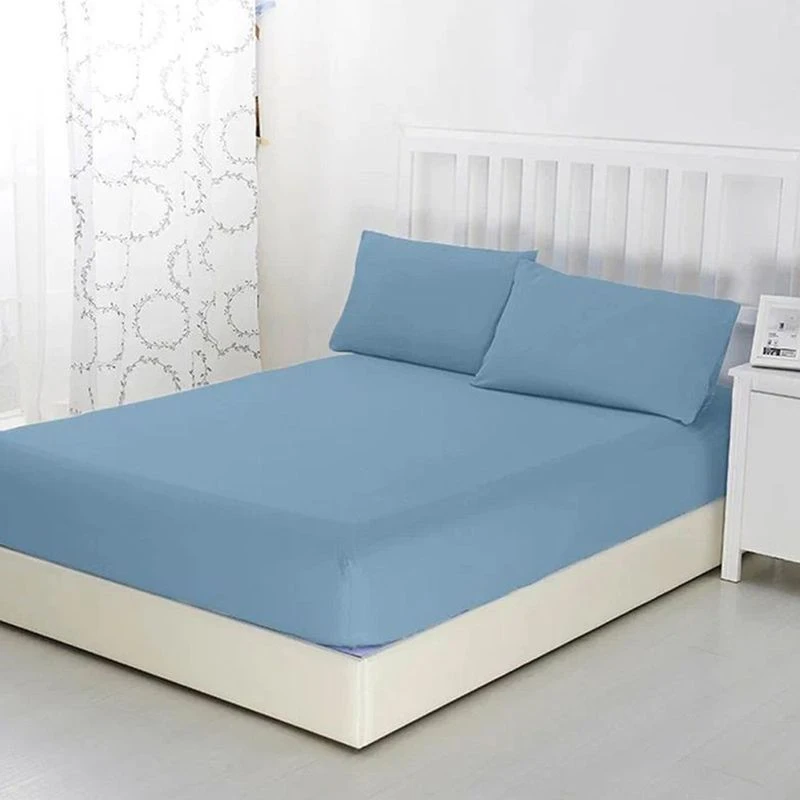 Простыня на резинке 140*200*20 трикотаж Голубая ель