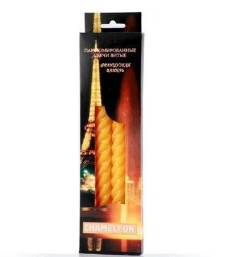 Набор свечей ароматизированных парафин 4шт. крупный виток ваниль (30)