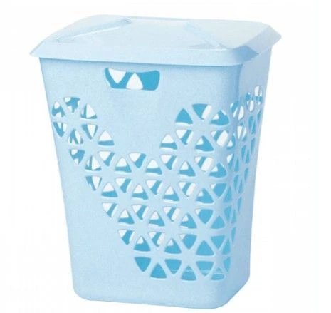 Корзина для белья 60л 37*55*47см пластик ВЕНЕЦИЯ Голубая (6)