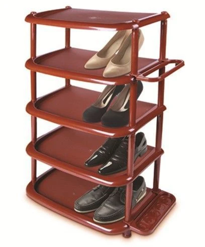 Полка для обуви 5 секций 48*31*84см пластик ДУНЯ коричневая 08002 (6)