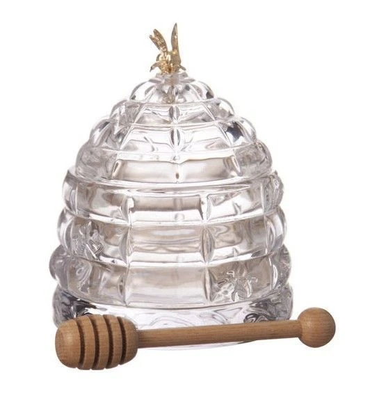 Банка для меда 14см стекло Muza с деревянной палочкой (8)