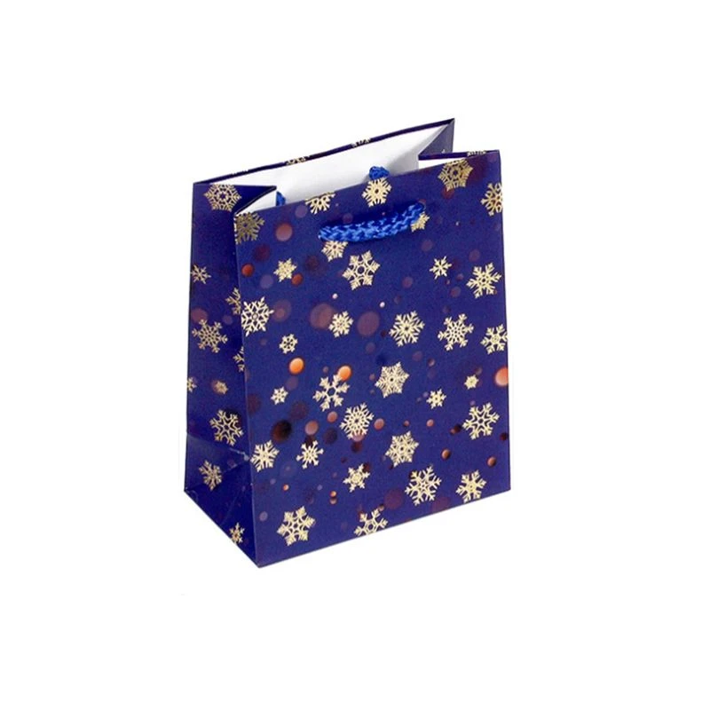 Пакет новогодний бумажный 11*14*6см Снегопад (12/288)