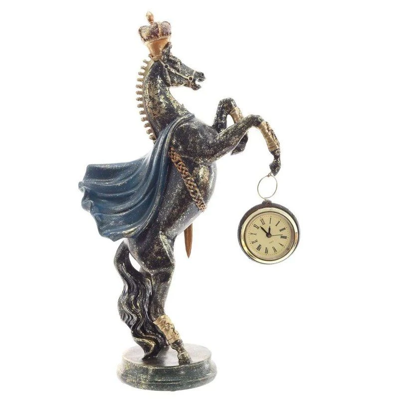 Фигурка Лошадь с часами D5см (LR44x1) L22 W11 H39,5 см
